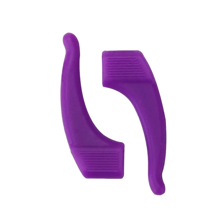 10 Pairs Glasses Non-slip Cover Ear Support Glasses Foot Silicone Non-slip Sleeve(Purple)