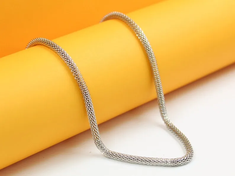 18K Gold Filled Round Mesh Bracelet Chain (I357A)
