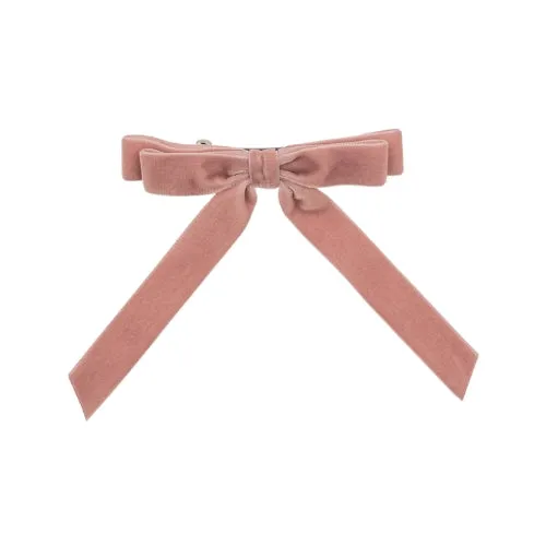 Alice Short Luxe Dusty Mauve Velvet Bow Barrette