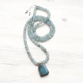 Aquamarine Serenity Mala Necklace