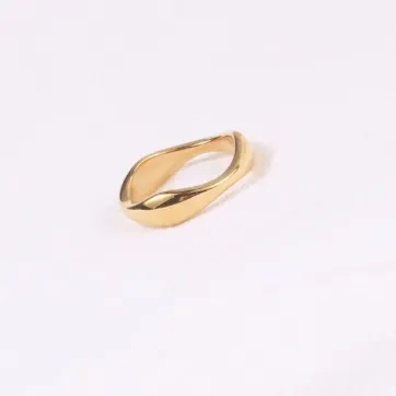Asymmetric Gold Ring