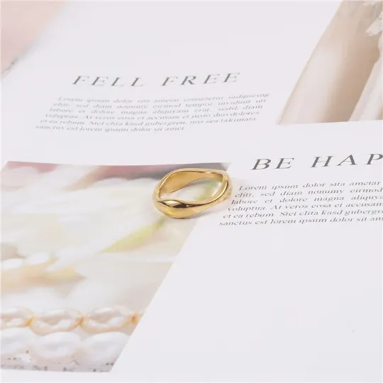Asymmetric Gold Ring