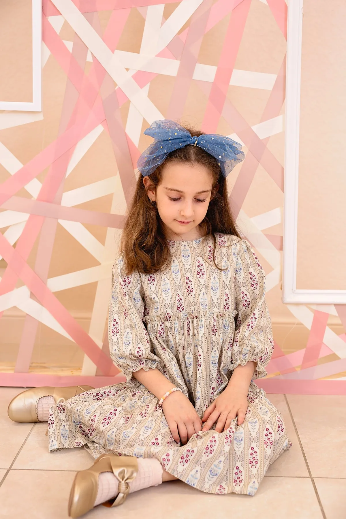 Ava Dot Headband - Blue
