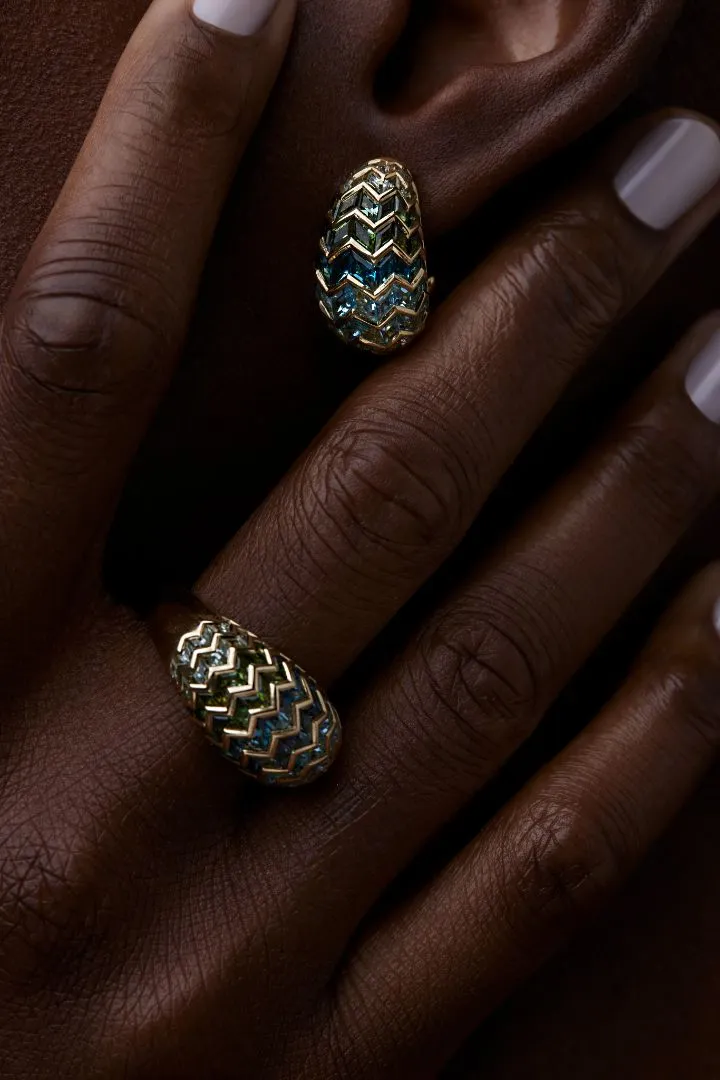 Awakenings Domed Earrings in Ecstasy