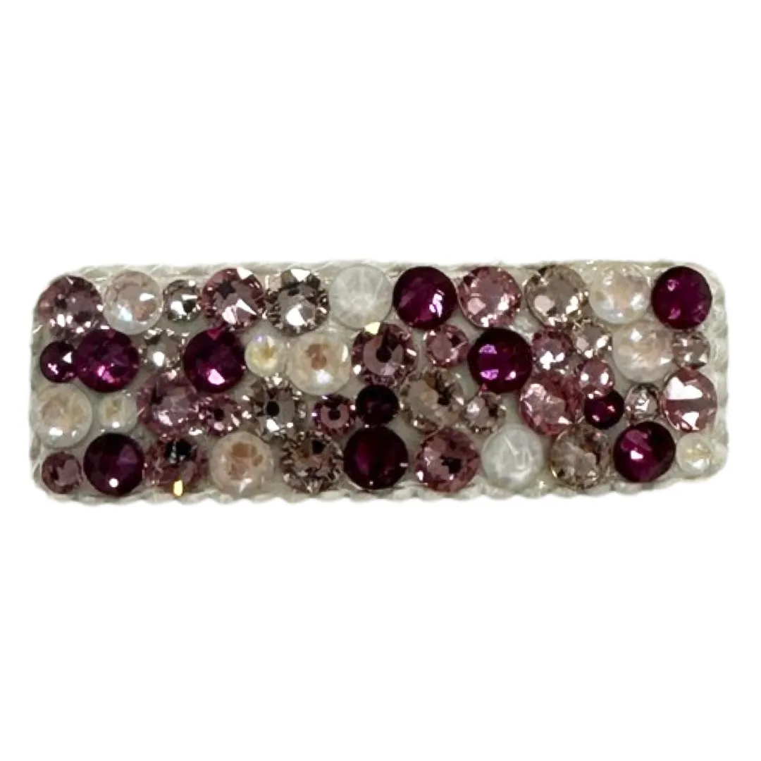 Bari Lynn All Over Swarovski Crystal Snap Clip - Pink / White
