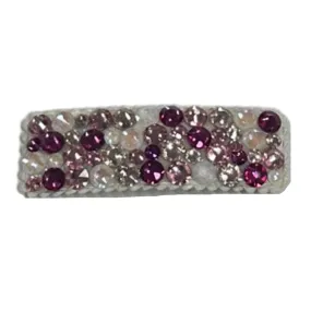 Bari Lynn All Over Swarovski Crystal Snap Clip - Pink / White