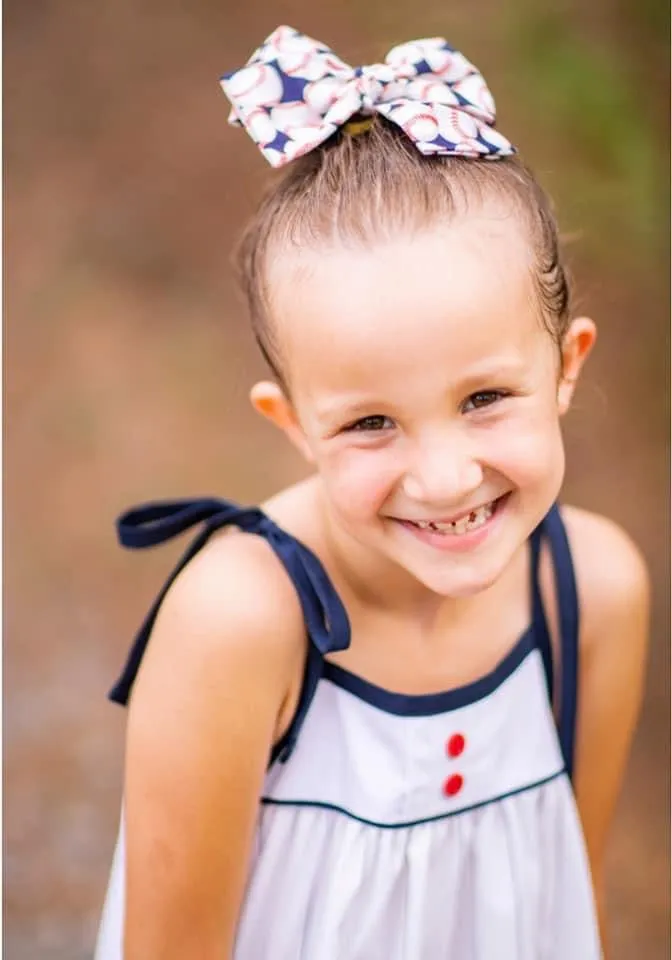 Baseball Hand Tied Fabric Bow Headband | Hair Clip