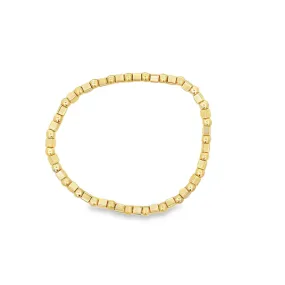 Bead and Cube Charm Elastic Bracelet
