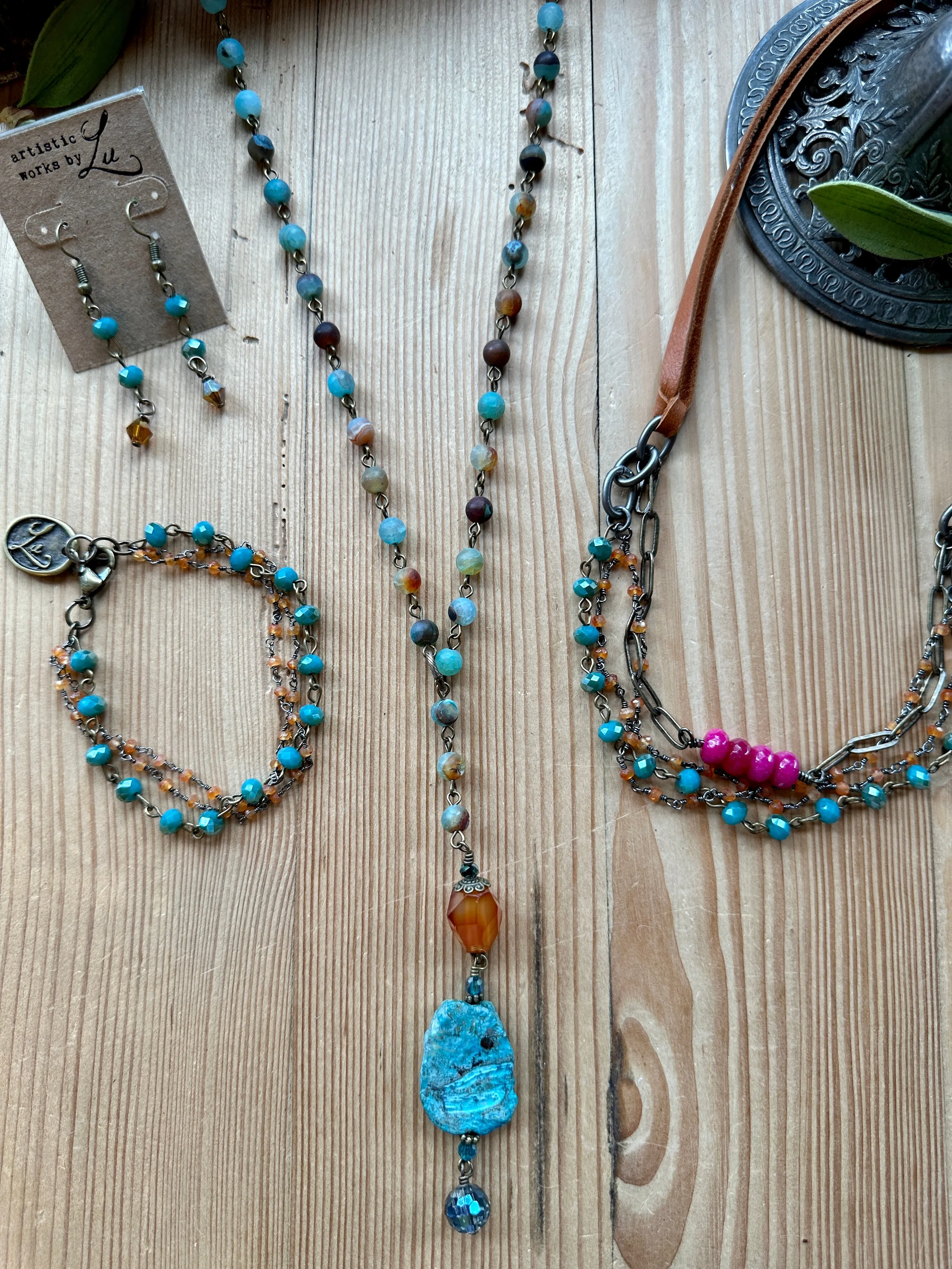 Bejeweled Gems Rosary Earrings