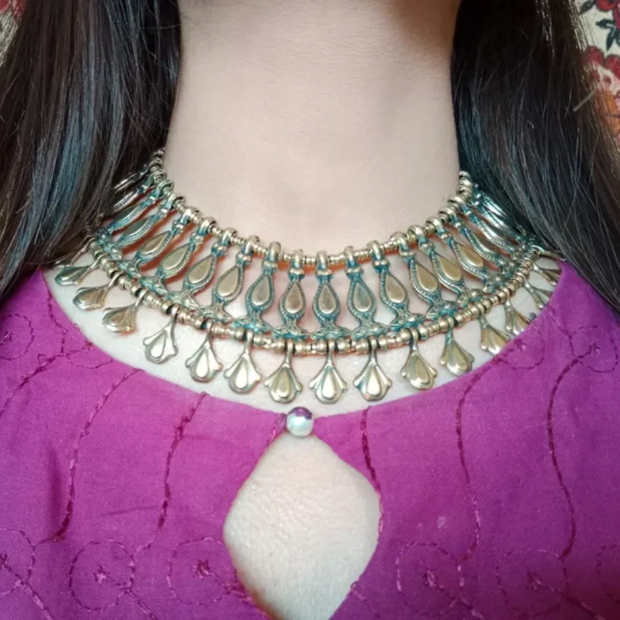 Boho Vintage Tribal Choker Statement Necklace