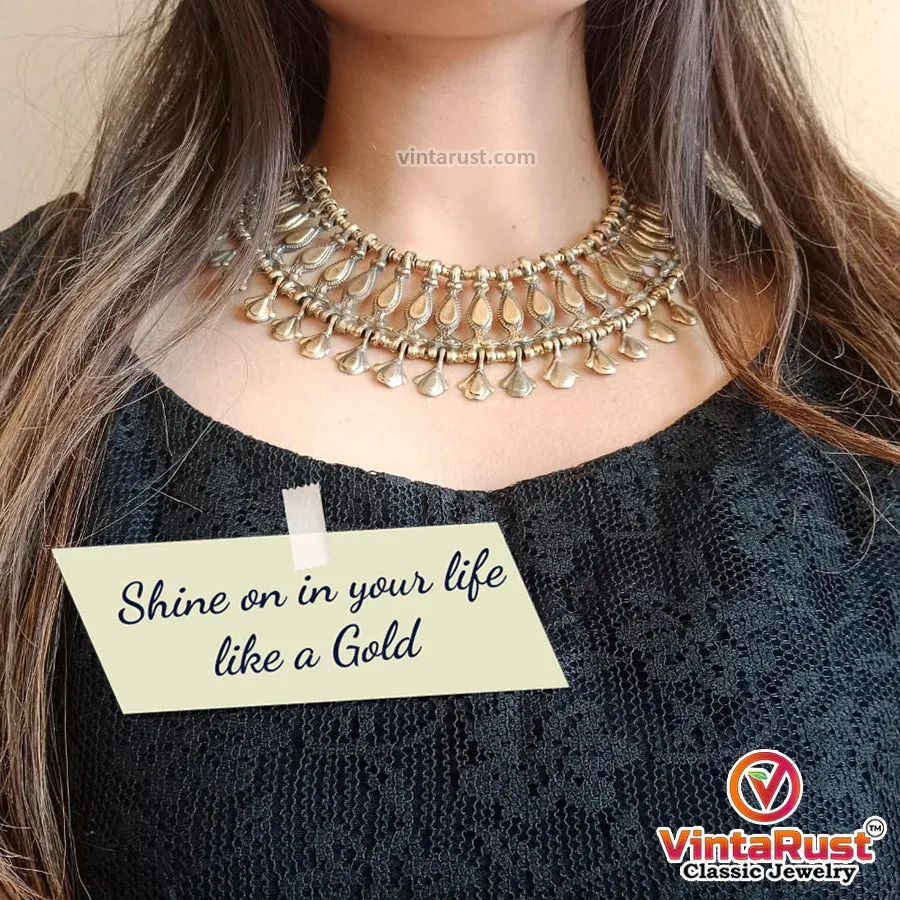 Boho Vintage Tribal Choker Statement Necklace