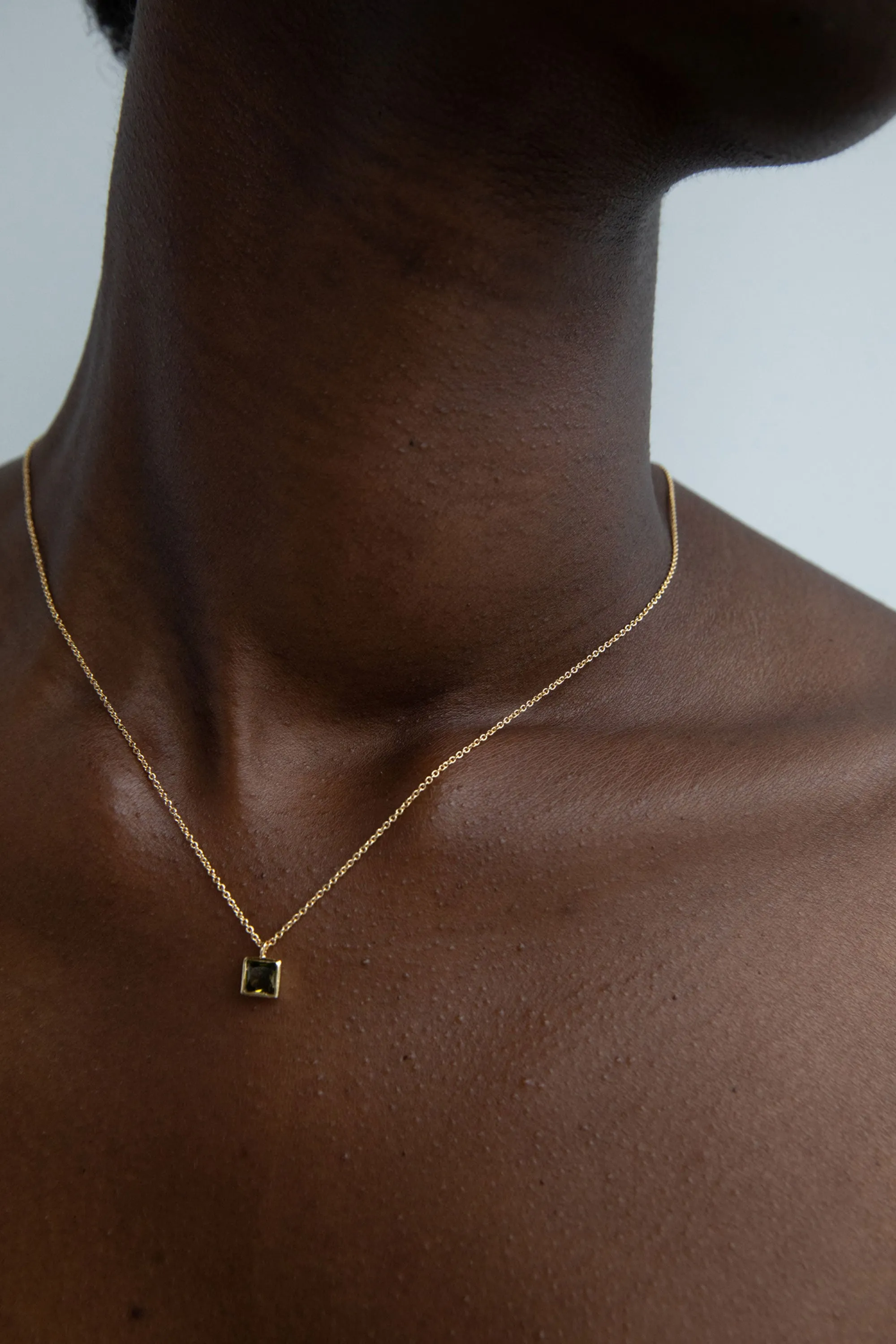 CABLE CHAIN NECKLACE WITH GEM