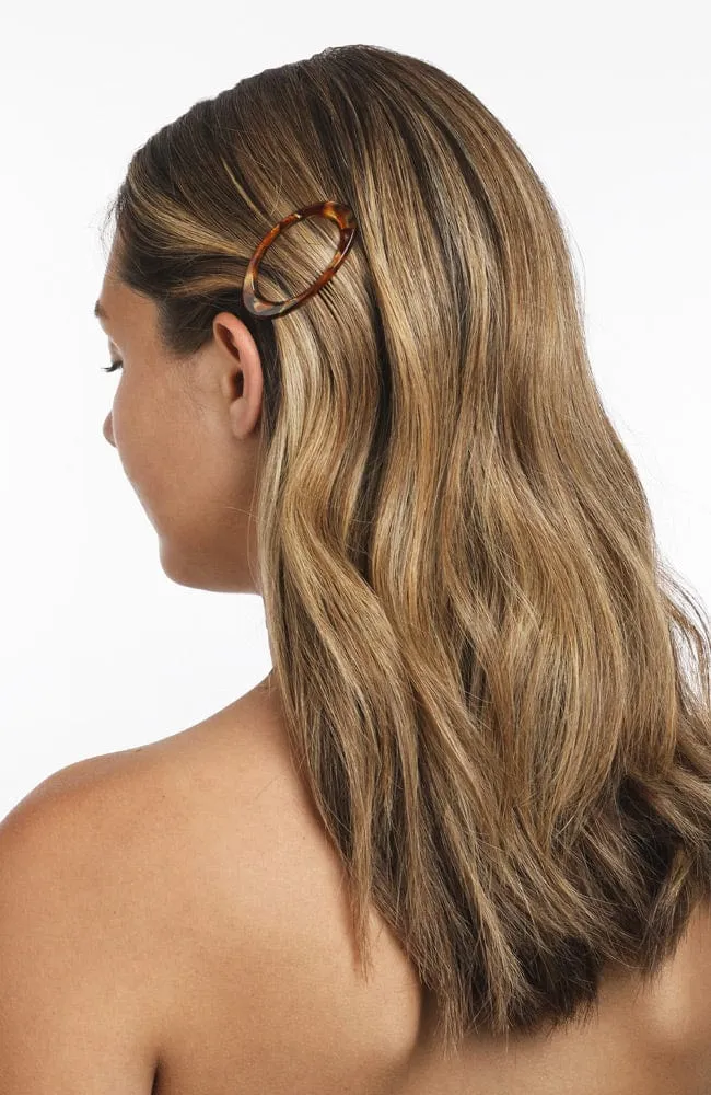 Cutout Oval Plastic Tige Boule Barrette - Classic