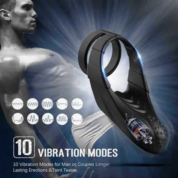 DualDelight - Intense Dual-Ring Vibrating Men's Enhancer Cock Ring