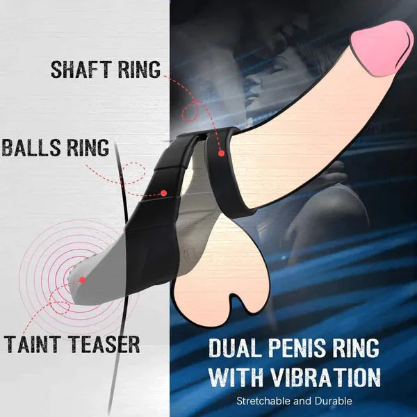 DualDelight - Intense Dual-Ring Vibrating Men's Enhancer Cock Ring