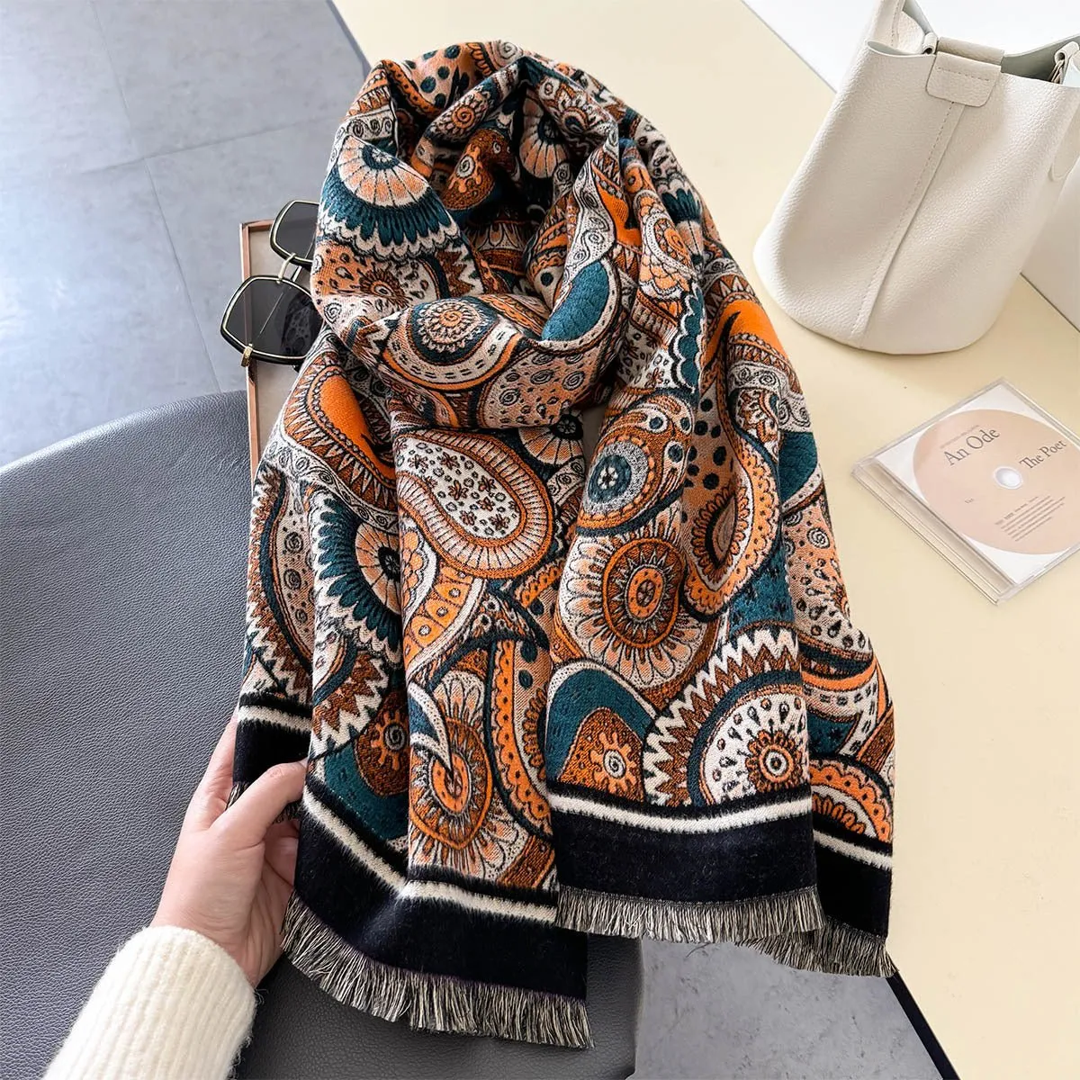 Elegant And Colorful Design Exclusive Winter Shawl For Women