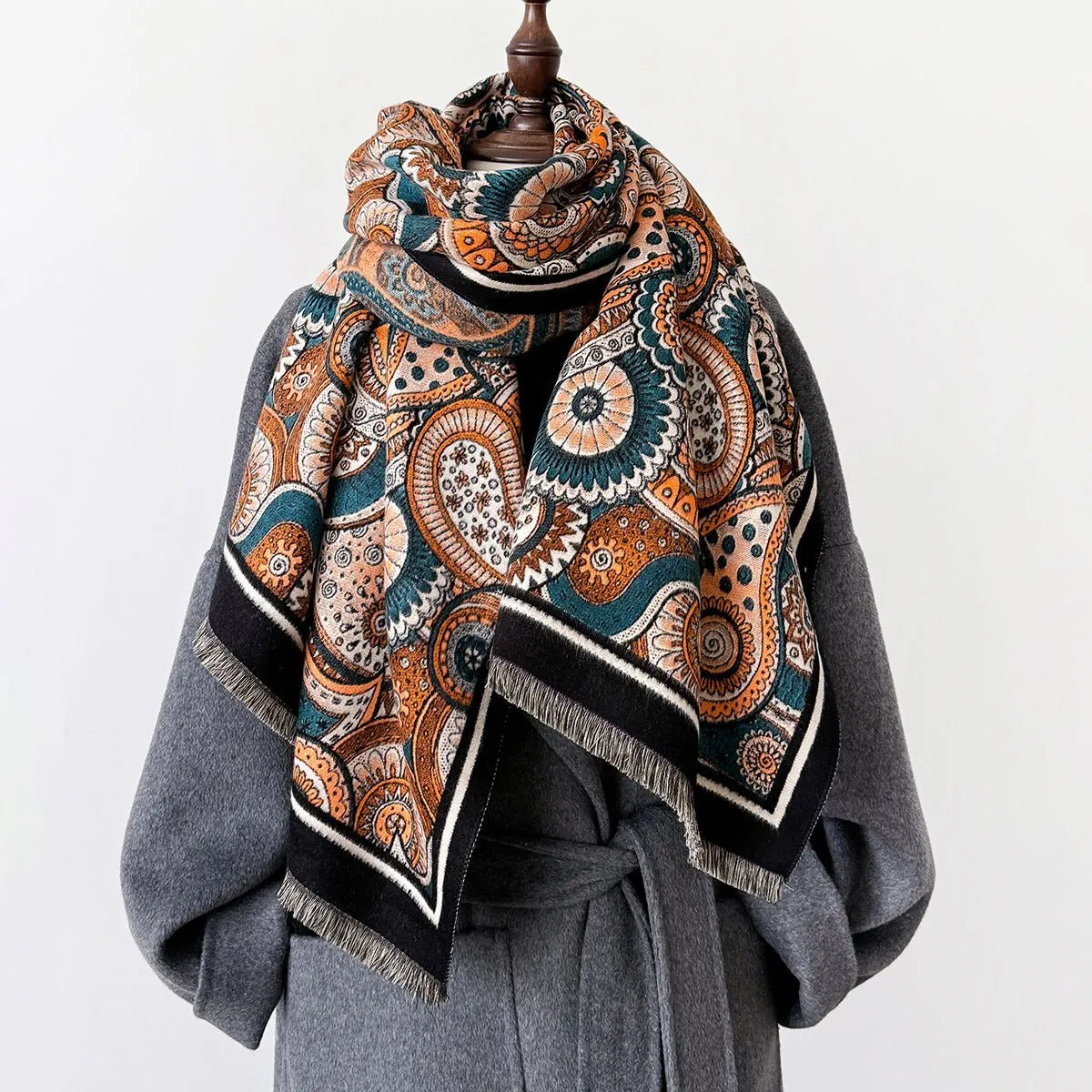 Elegant And Colorful Design Exclusive Winter Shawl For Women