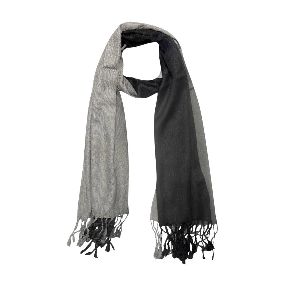 FabSeasons BlackGrey Solid Dual Tone - Double Color Cotton Unisex Scarf