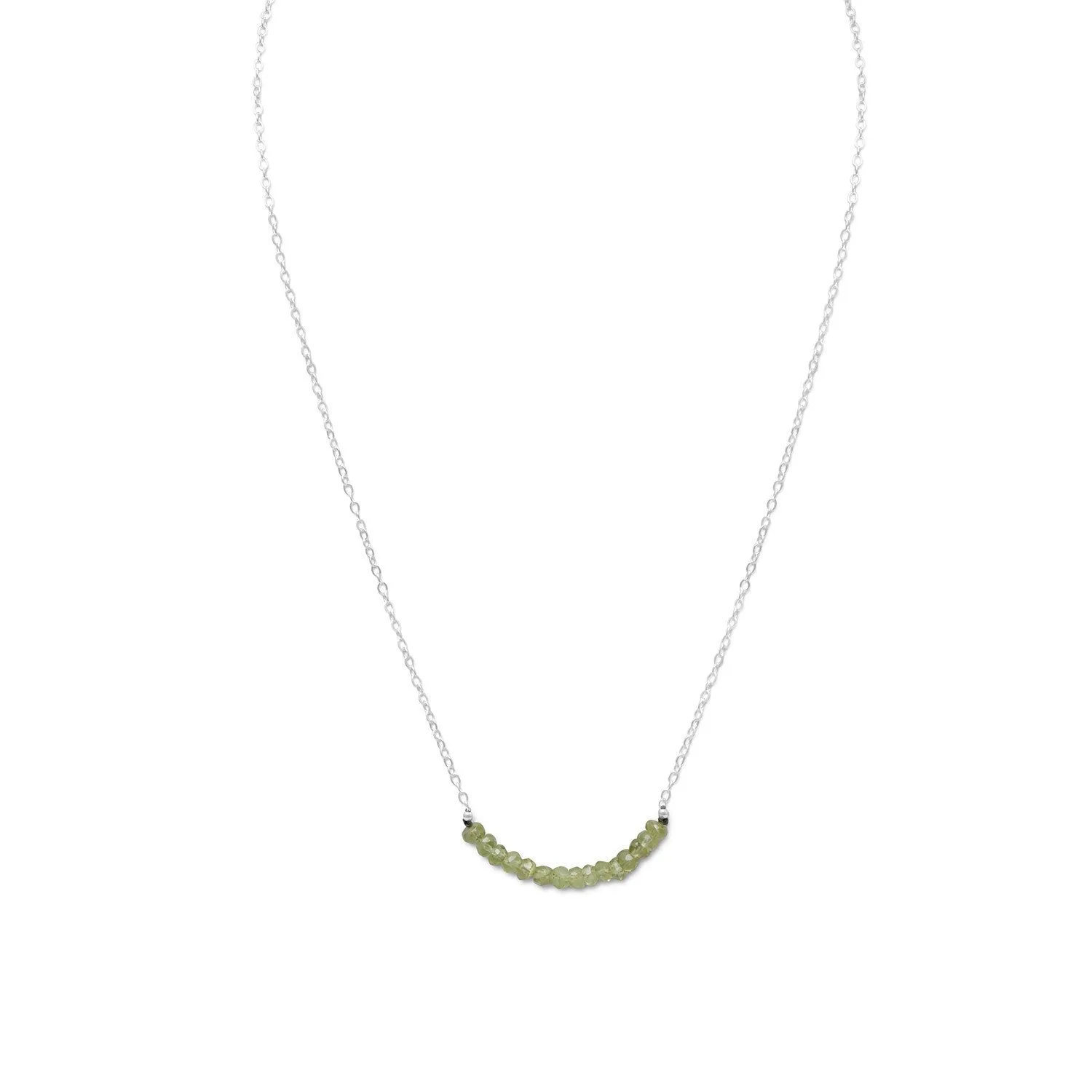 Faceted Peridot Bead Necklace August Birthstone