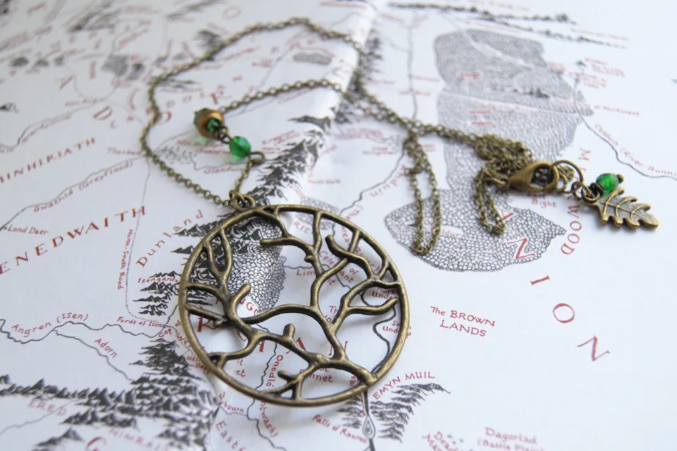 Fangorn Forest | Brass Tree Charm Necklace | Woodland Forest Pendant