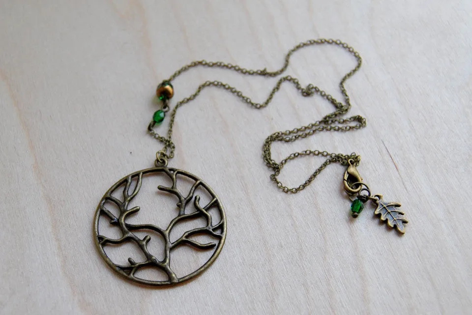 Fangorn Forest | Brass Tree Charm Necklace | Woodland Forest Pendant