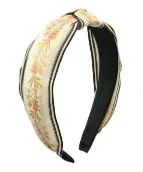Floral Embroidery Knotted Headband