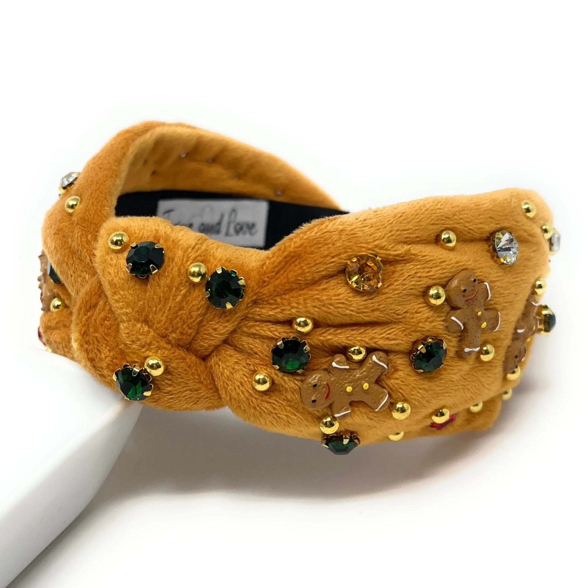Gingerbread Man Jeweled Knot Headband