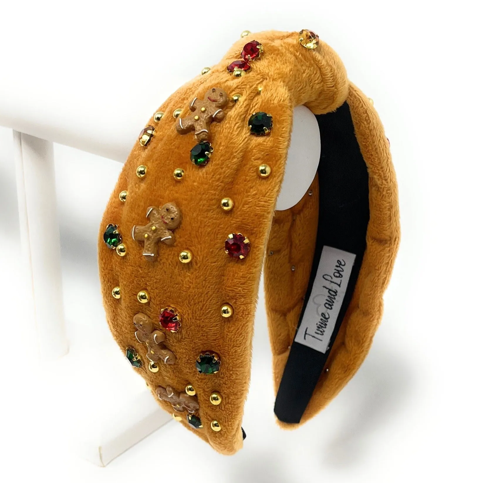 Gingerbread Man Jeweled Knot Headband