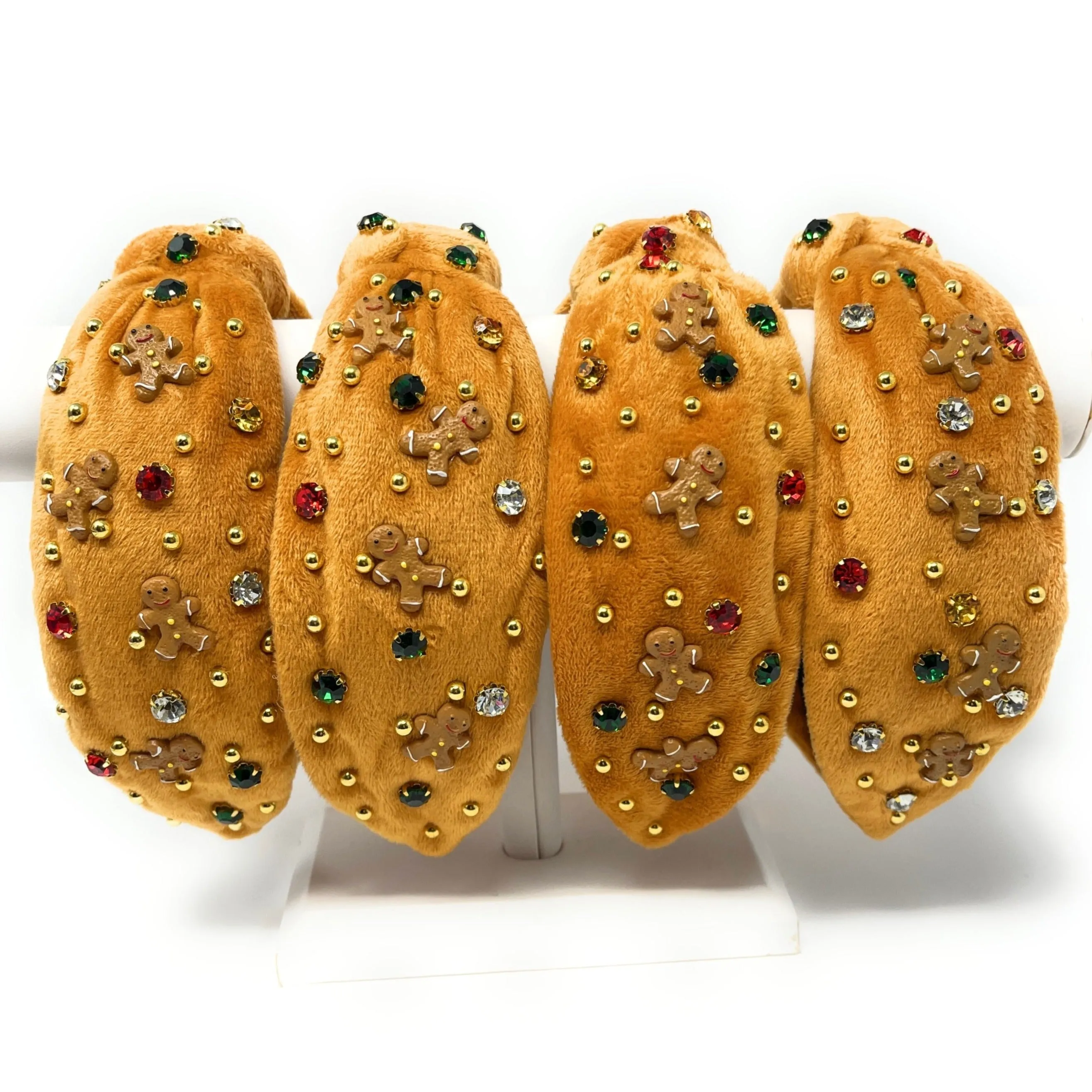 Gingerbread Man Jeweled Knot Headband