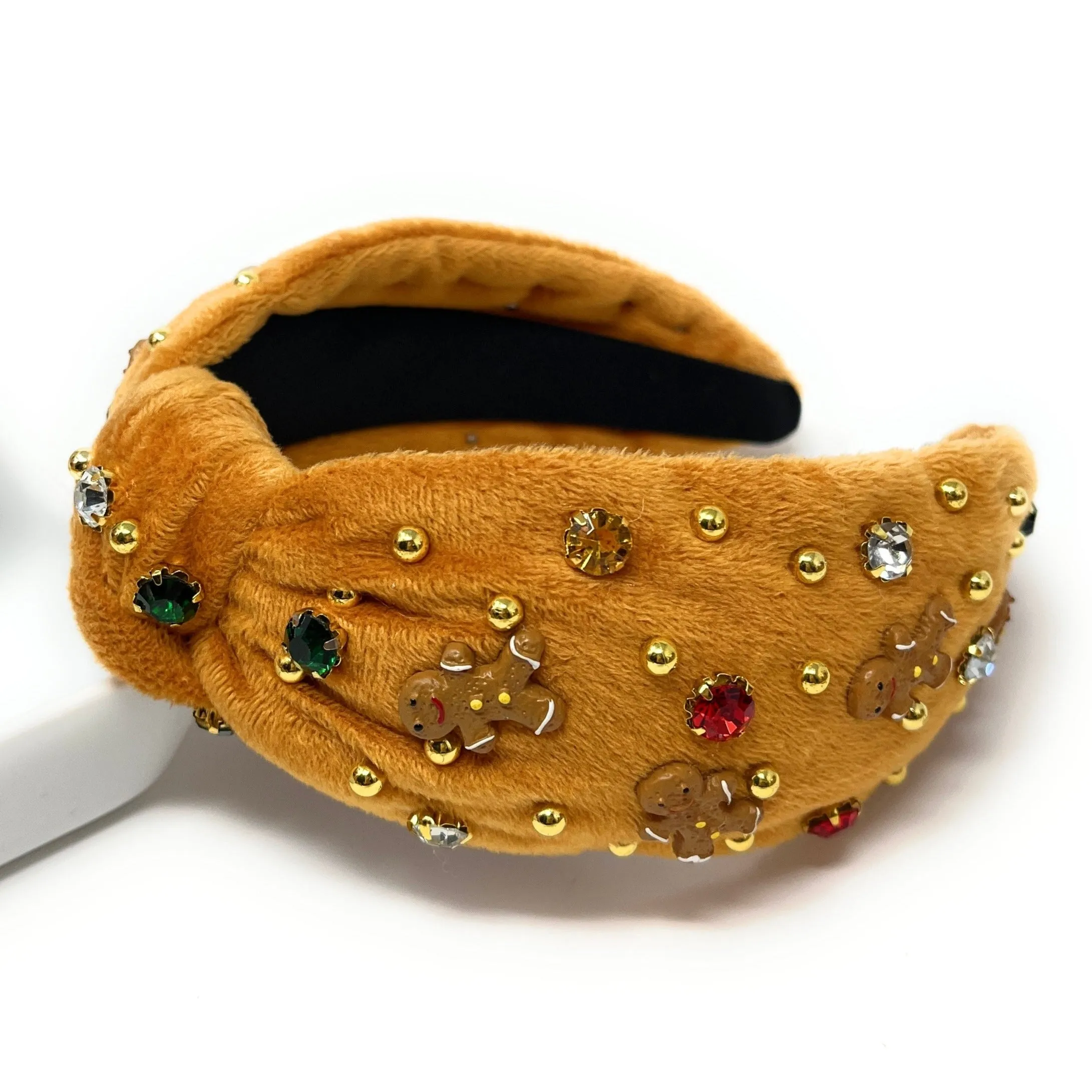 Gingerbread Man Jeweled Knot Headband