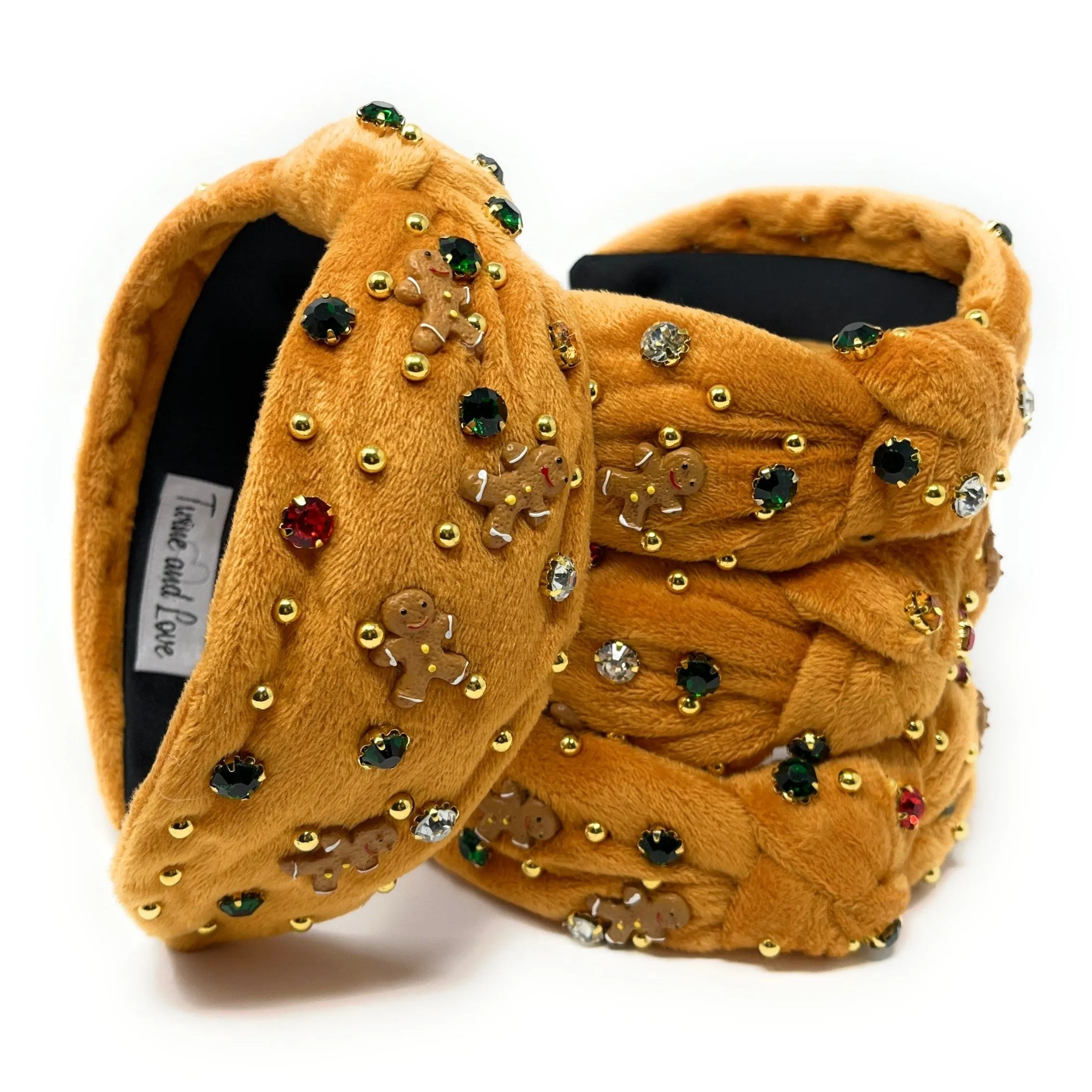 Gingerbread Man Jeweled Knot Headband