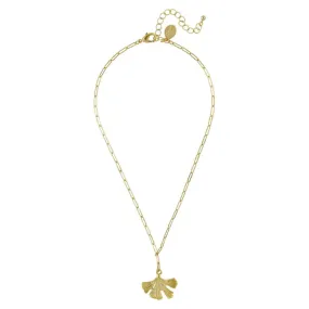 Gingko Paperclip Necklace