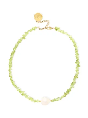 Gold and peridot Willow necklace