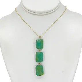 Gold Vermeil sterling silver turquoise bead necklace