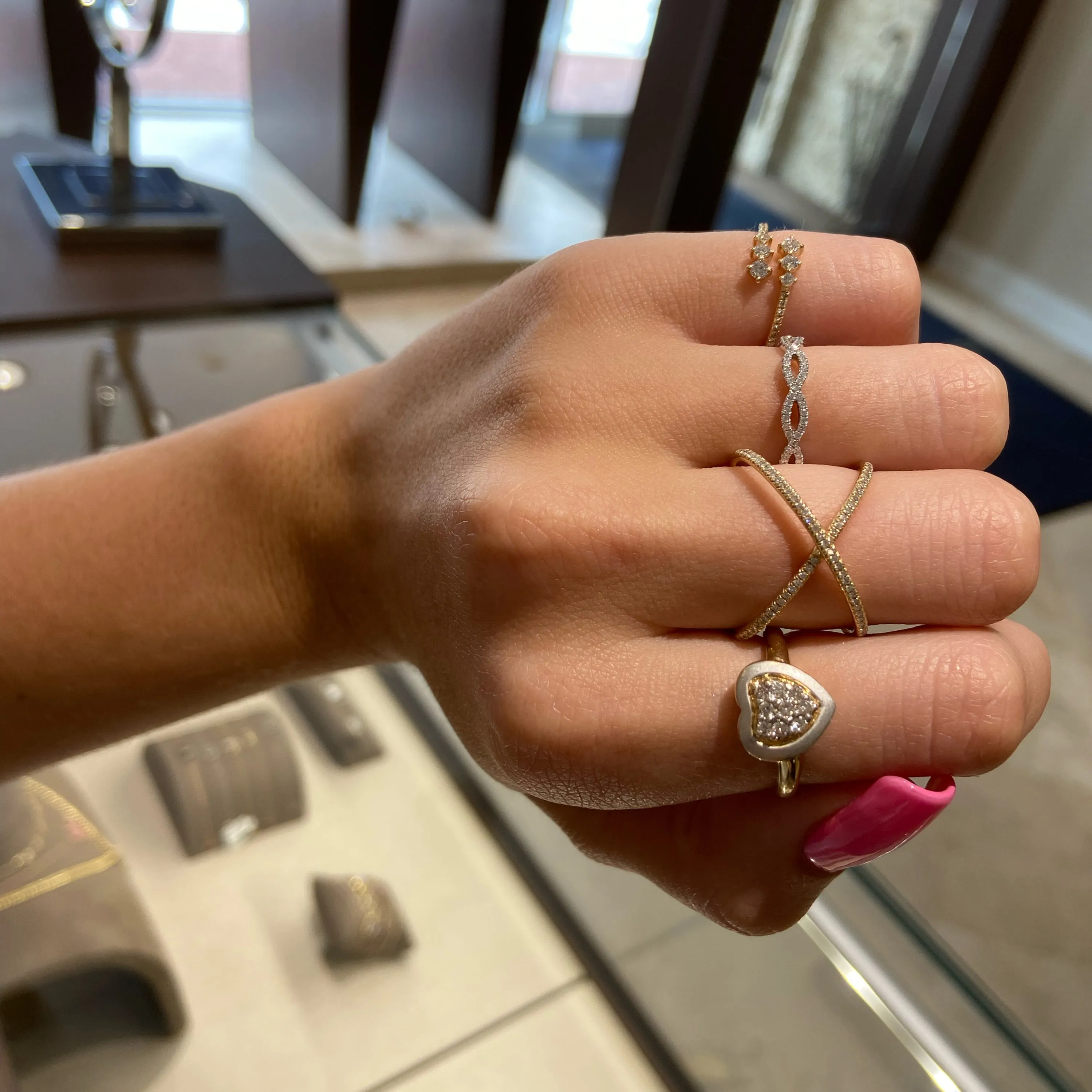 Graduated Diamond Wrap Pinky Ring