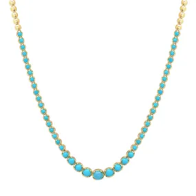 Graduated Turquoise Tennis Necklace