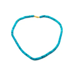 Heat Treated Turquoise Heishi Necklace 1