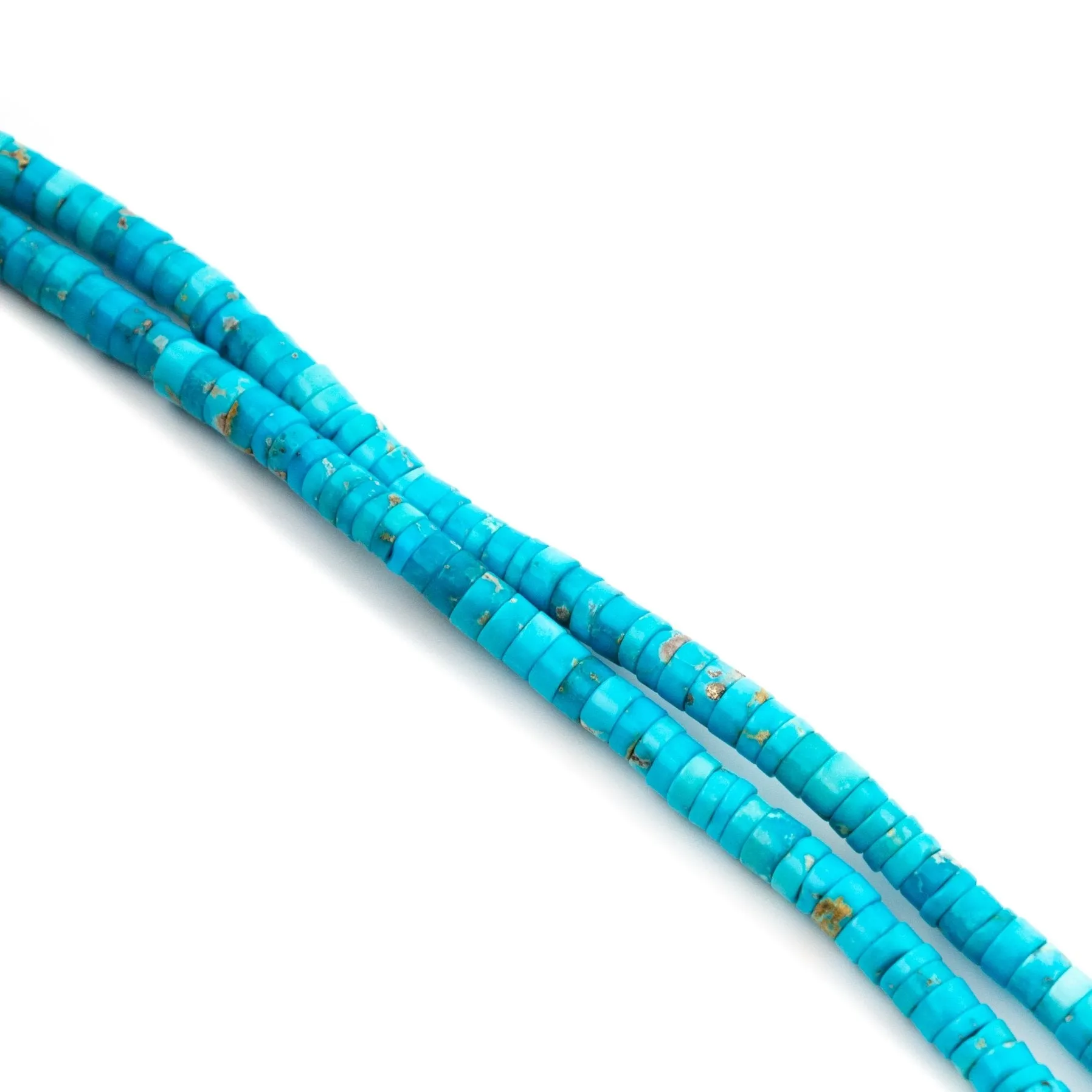 Heat Treated Turquoise Heishi Necklace 1