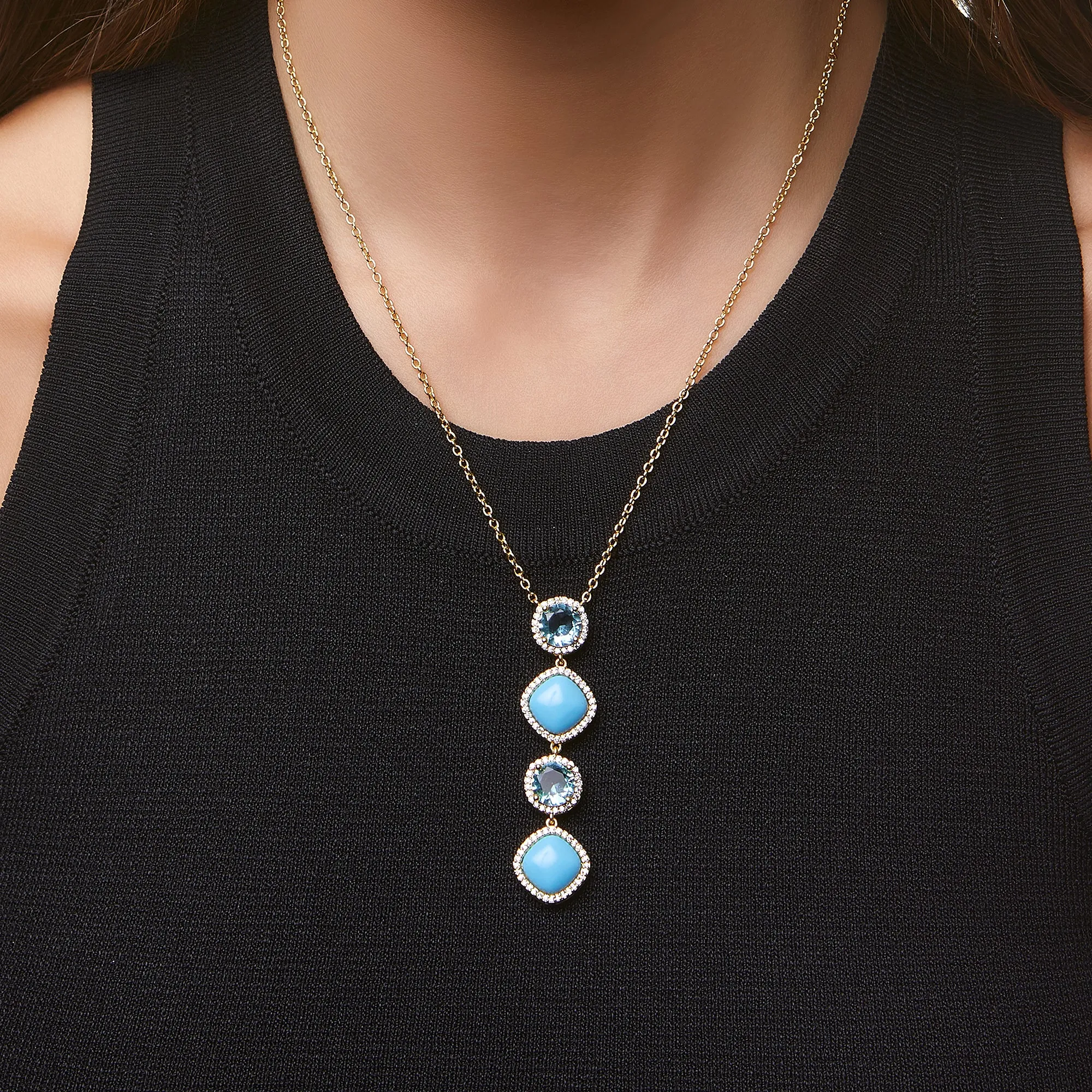 JACEY-GOLD/WHITE/TURQUOISE