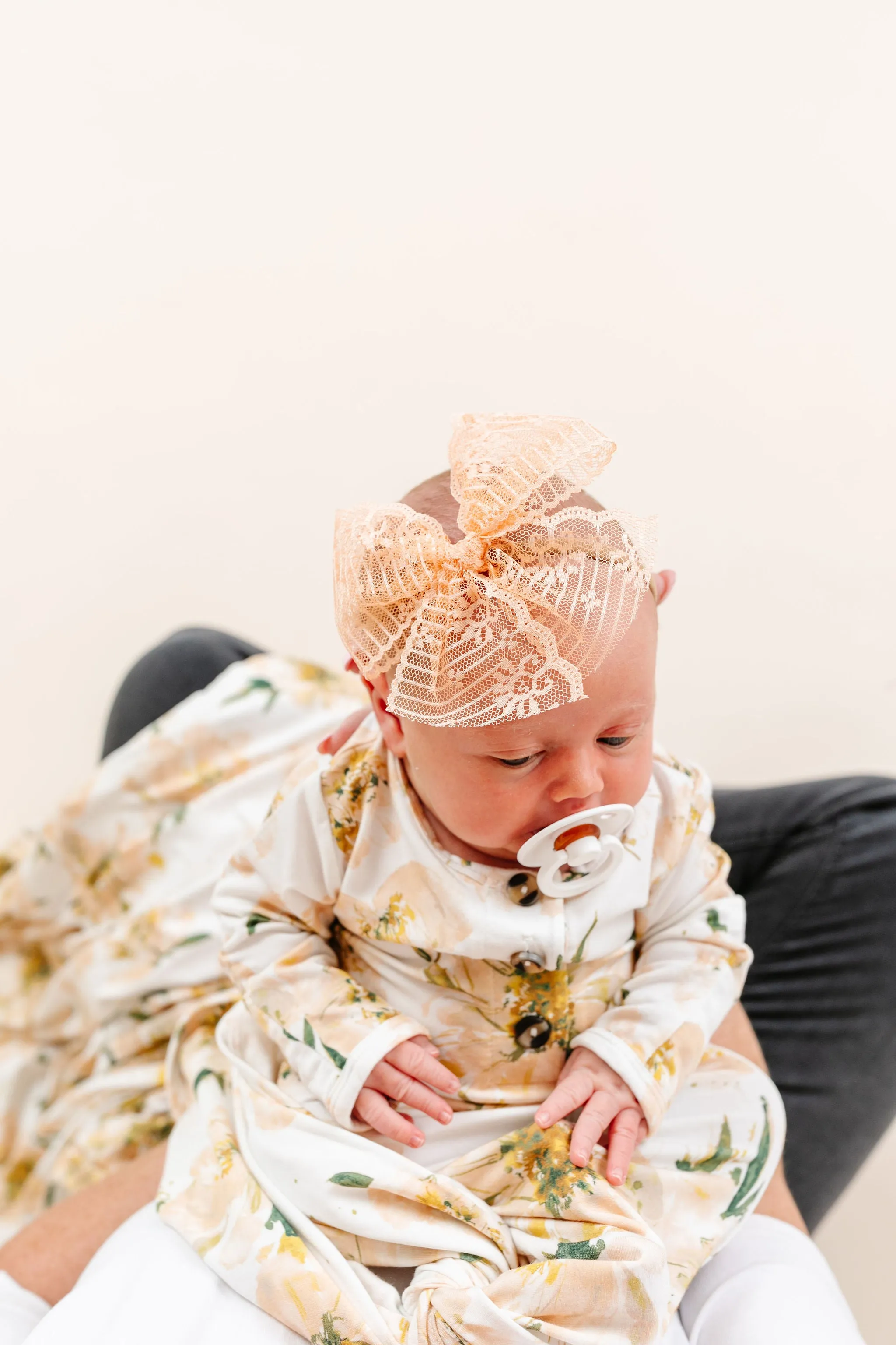 Lace Bow - Peach Headband