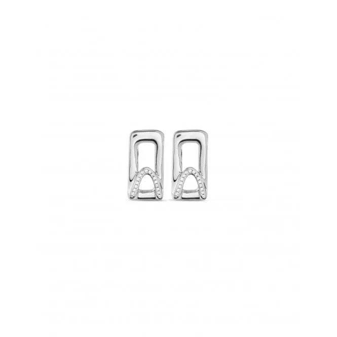 Ladies Brave Silver Stand Out Topaz Earrings PEN0922BLNMTL0U