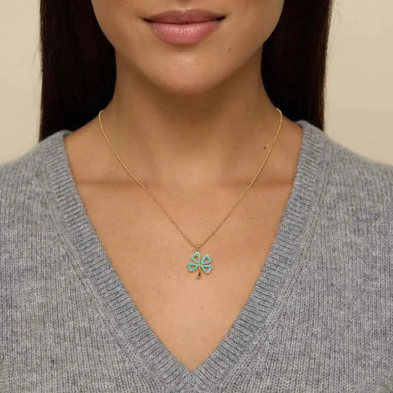 Large Turquoise Open Clover Necklace