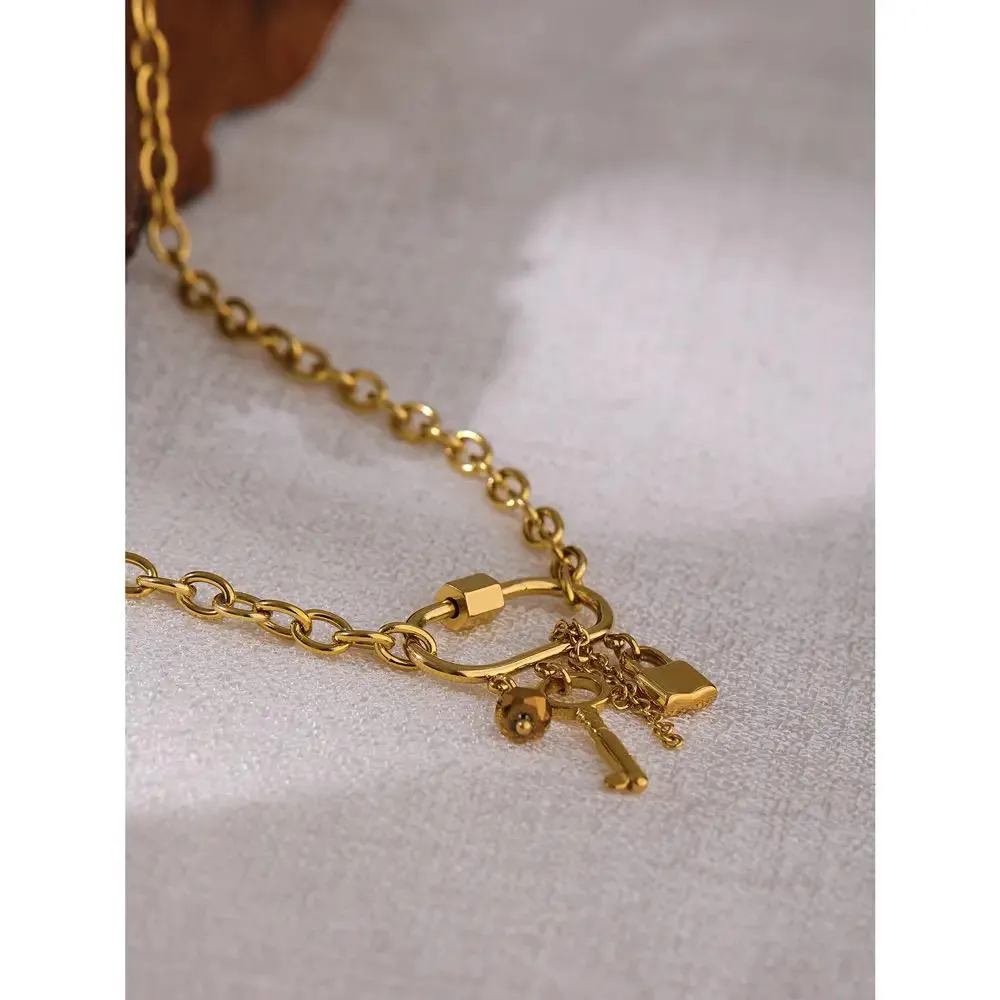 Lock and key necklace