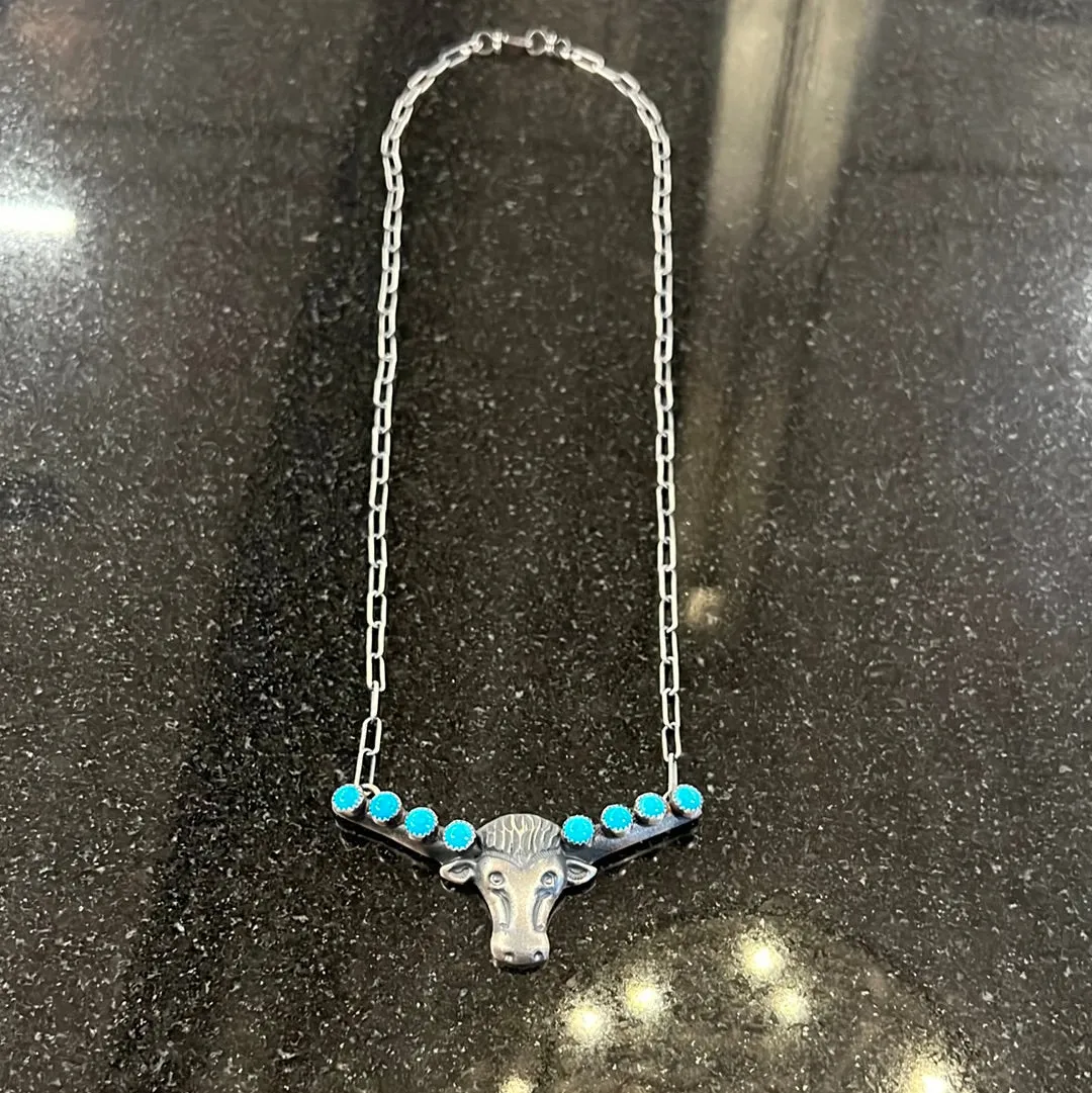 Long Horn Statement Necklace