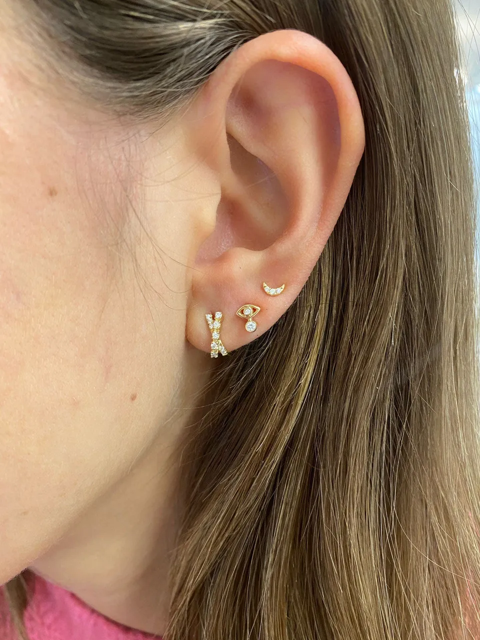Lulu Jack Stacked Evil Eye Studs