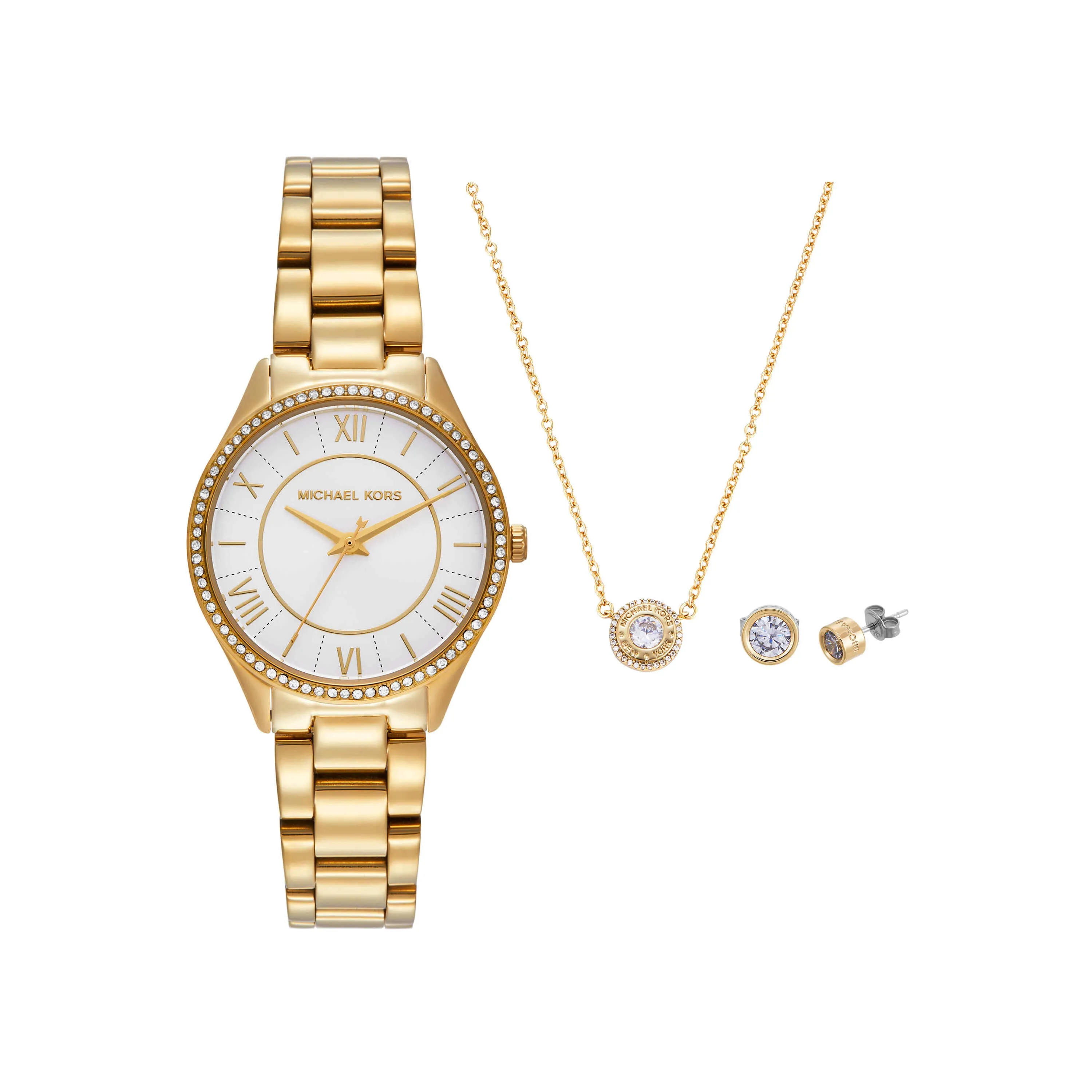 Michael Kors Lauryn Gold Tone Analogue Watch MK4849SET
