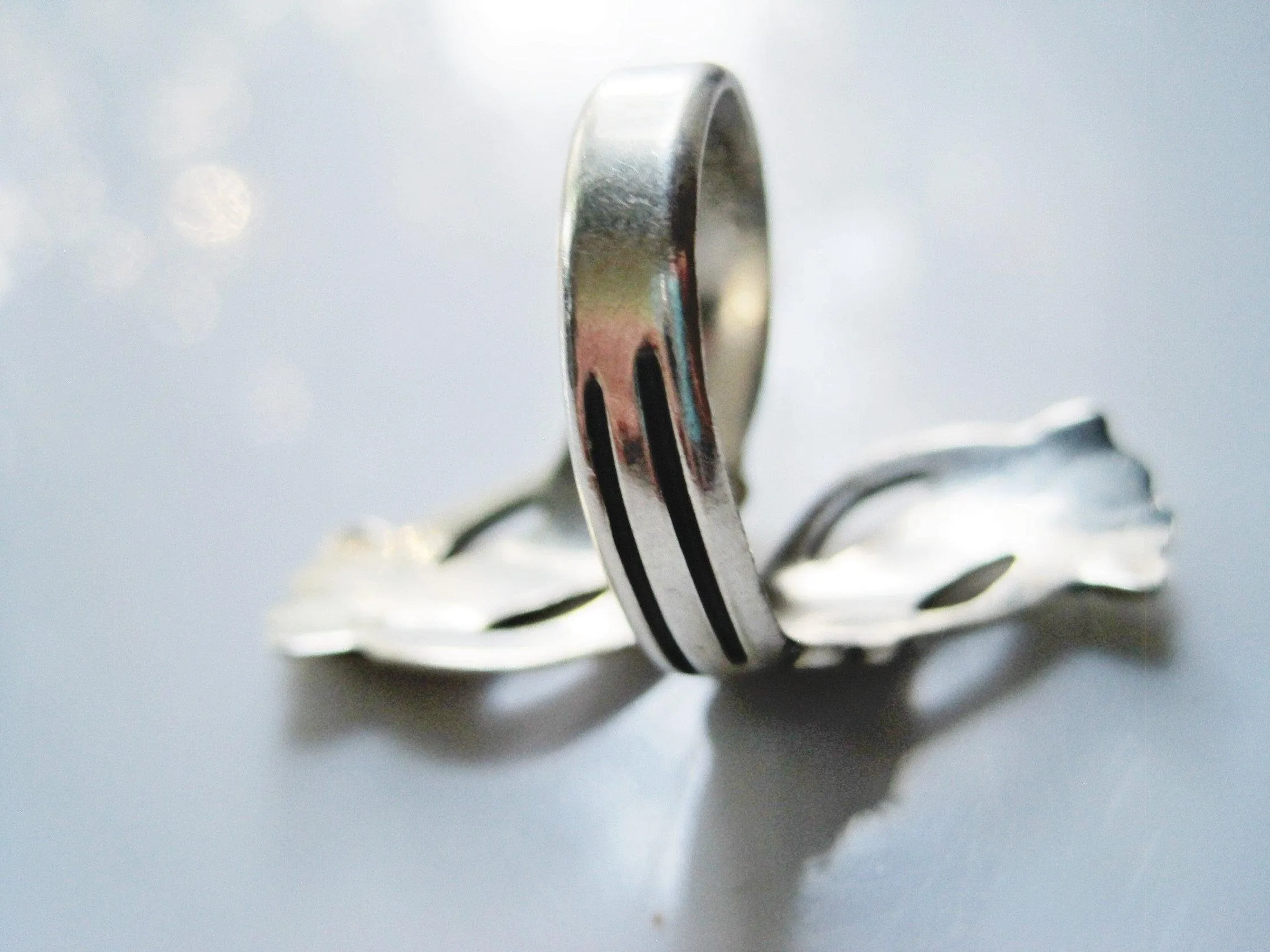 Mid Century Sterling Mexican Ring from Taxco with Eagle 3 Mark