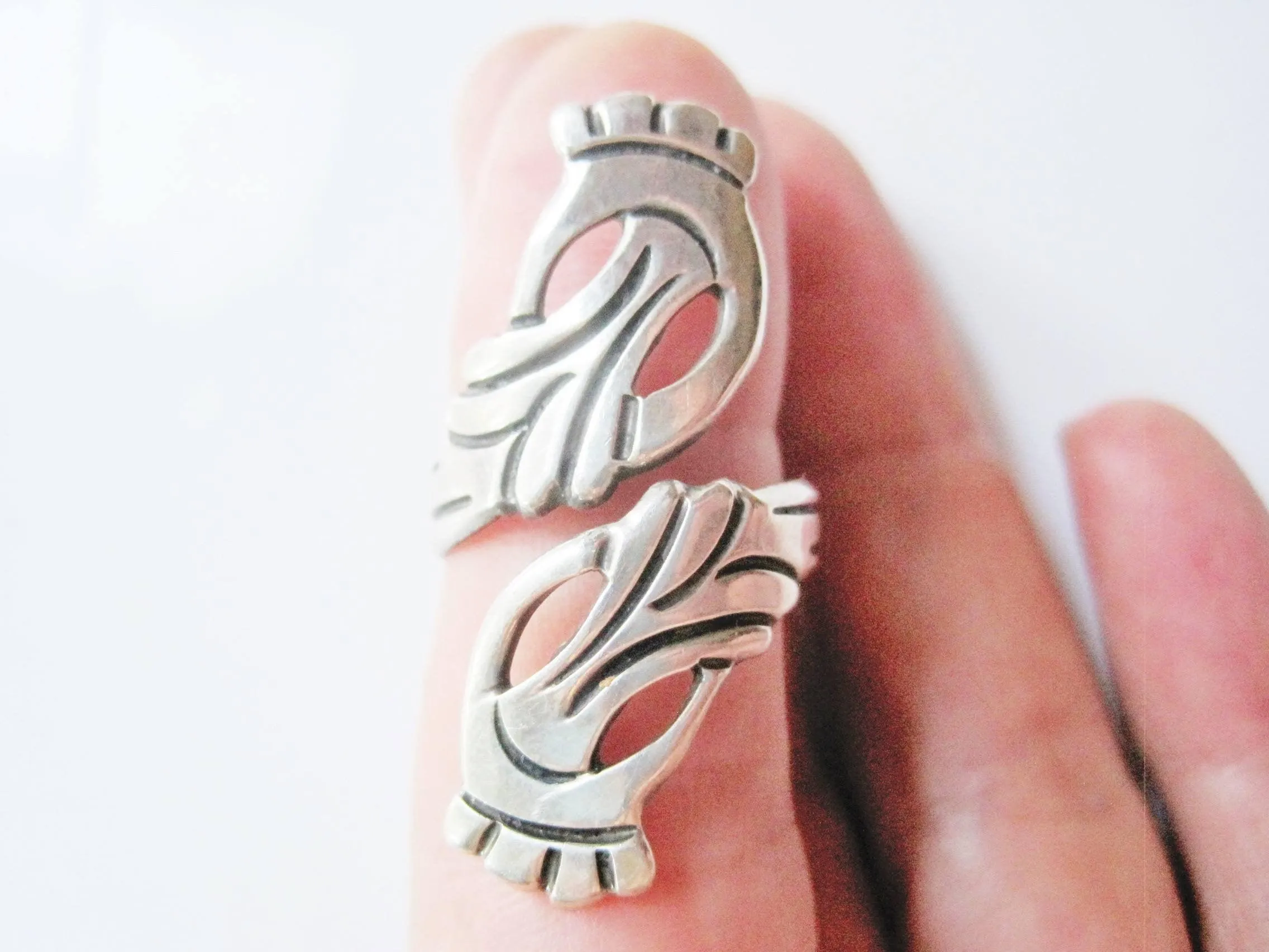 Mid Century Sterling Mexican Ring from Taxco with Eagle 3 Mark