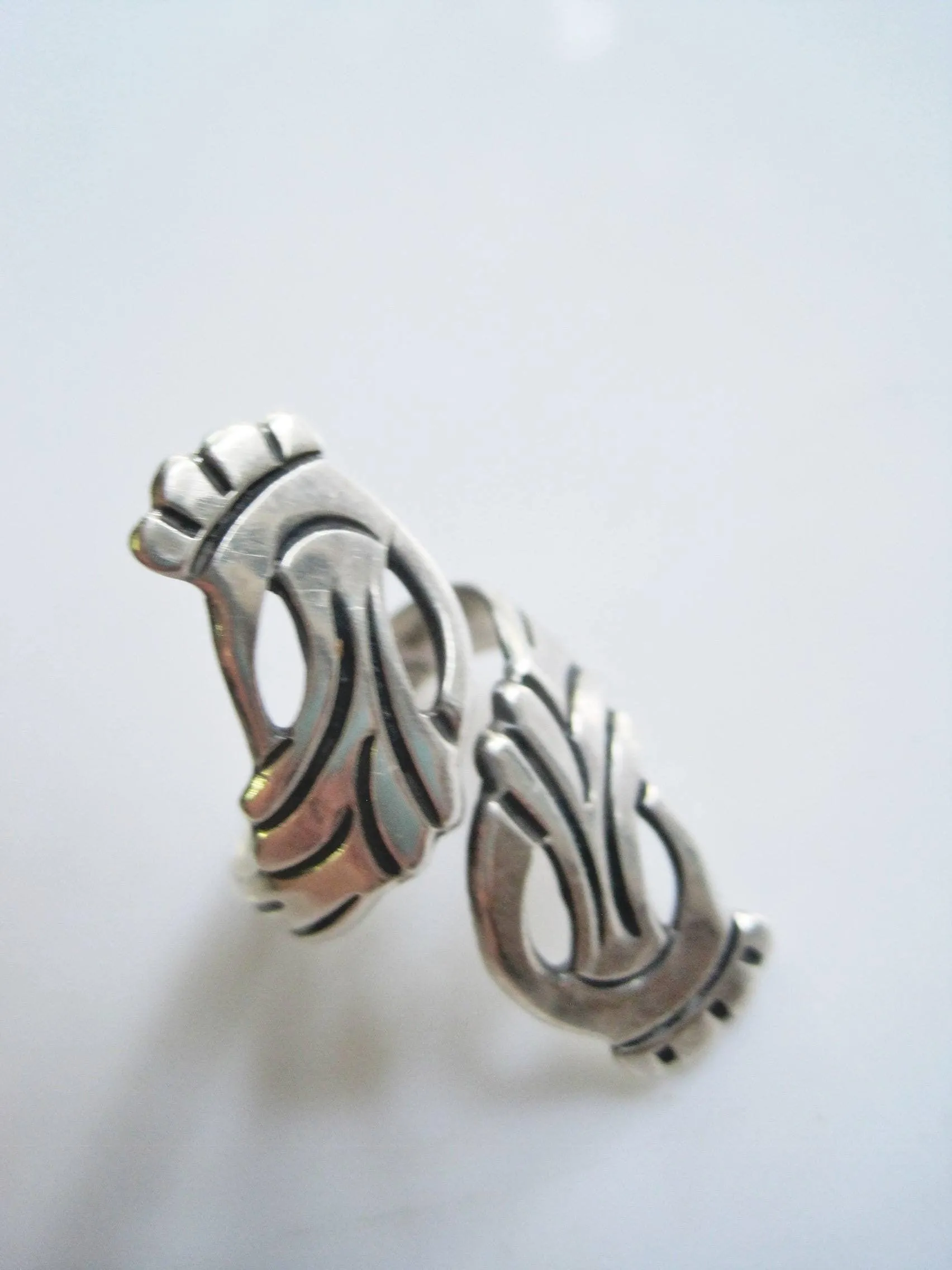 Mid Century Sterling Mexican Ring from Taxco with Eagle 3 Mark