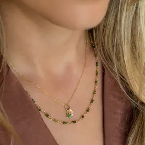 Mini Gemstone Charm Necklace